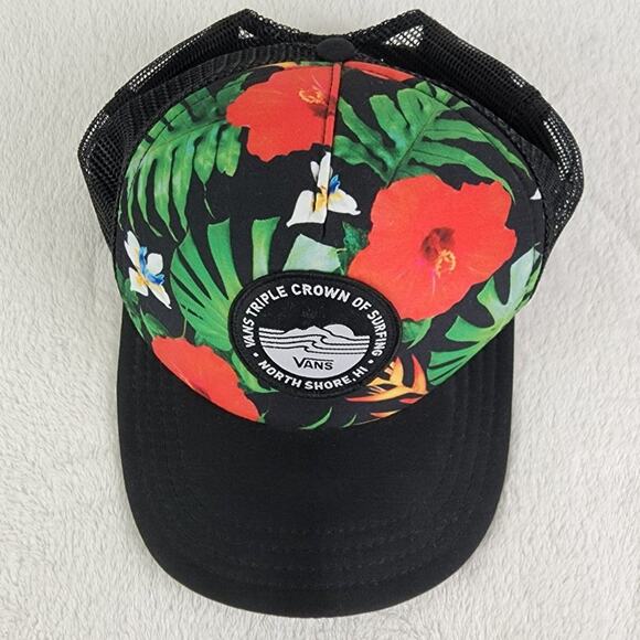 Vans Tropical Triple Crown of Surfing Snapback Cap Hat One size Black Red Green - Picture 6 of 7